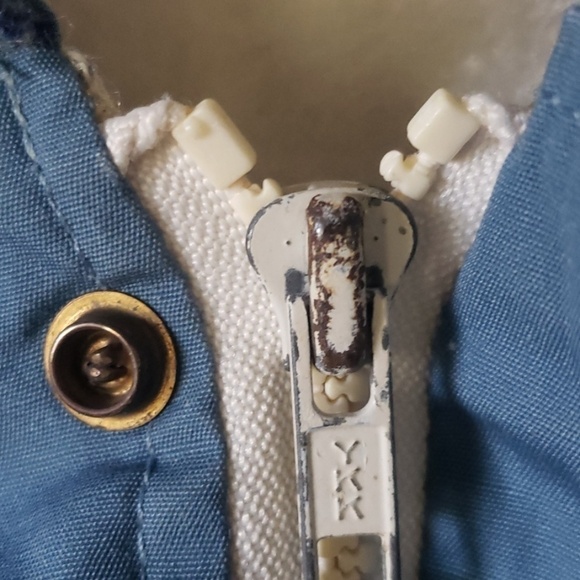 Vintage 60s Woolrich blue coat with plaid accent details - Picture 3 of 9